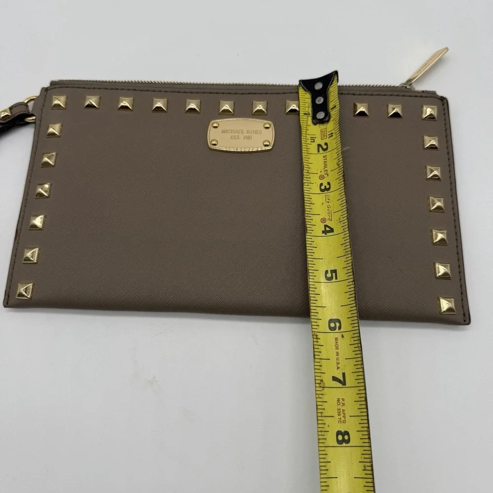 Michael Kors Astor Studded Large Zip Leather Clutch Wristlet - Picture 7 of 7